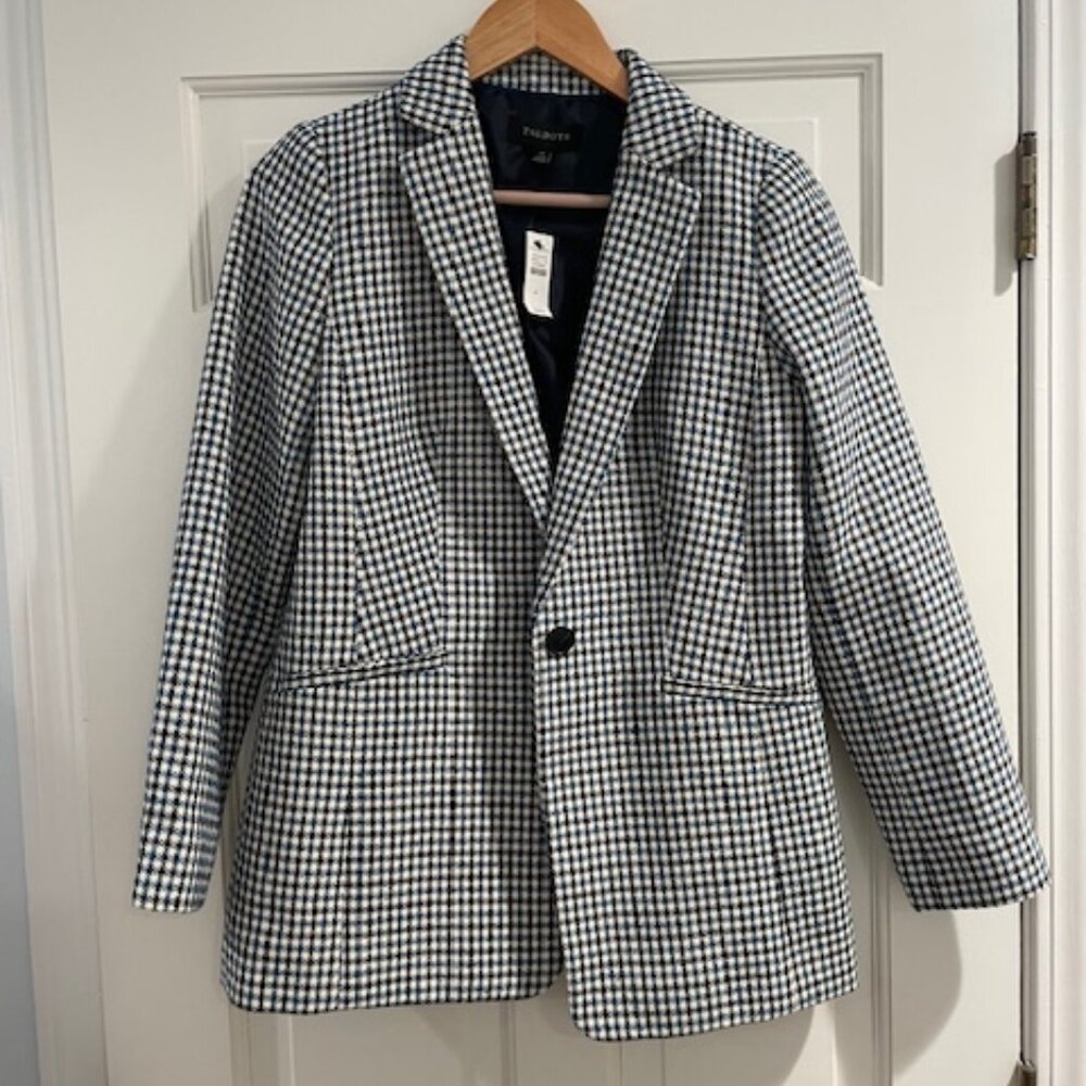 Talbots Blue Check Blazer - NWT - Size 4